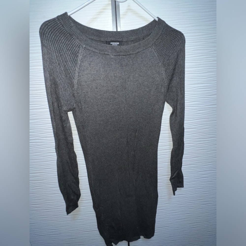 Heather gray mini sweater dress